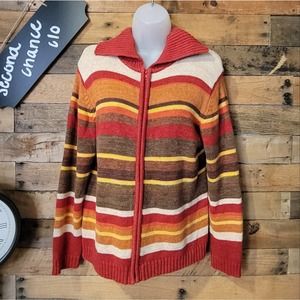 Heirloom Collectibles women's y2k fall colored knit zippered cardigan size small